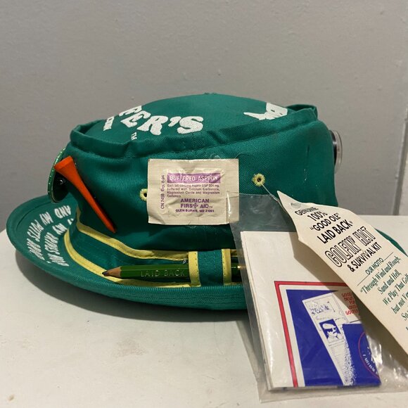 NEW Vintage 1989 Laid Back Golfer's Association Survival Bucket Hat Green Large - Picture 3 of 9